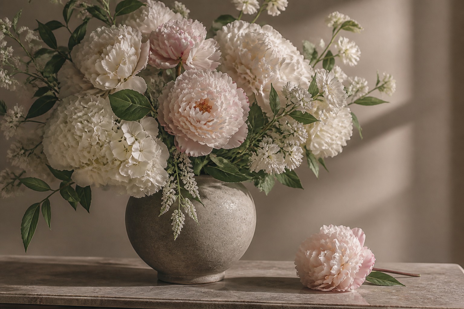 Bouquet de fleurs artificielles haut de gamme aux pétales et feuillages très réalistes