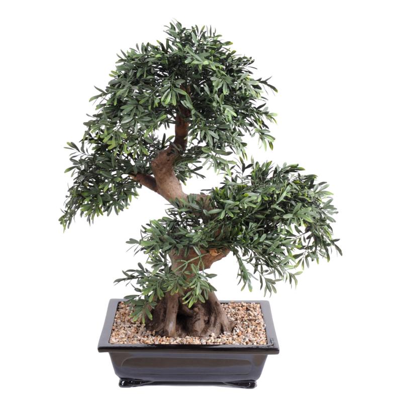 Bonsai artificiel BLACK WILLOW EN COUPE gravier