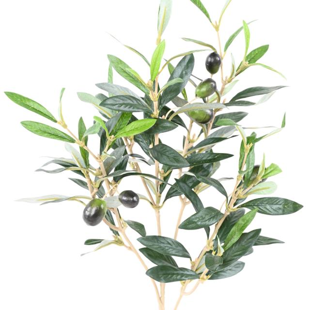Rameau D'olivier Artificiel de 54 cm de Hauteur Avec Olives Noires