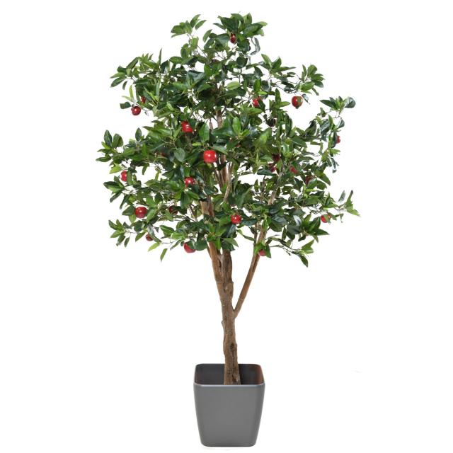 Pommier Artificiel 180 cm de Haut et 100 cm de Large Avec 15 Pommes