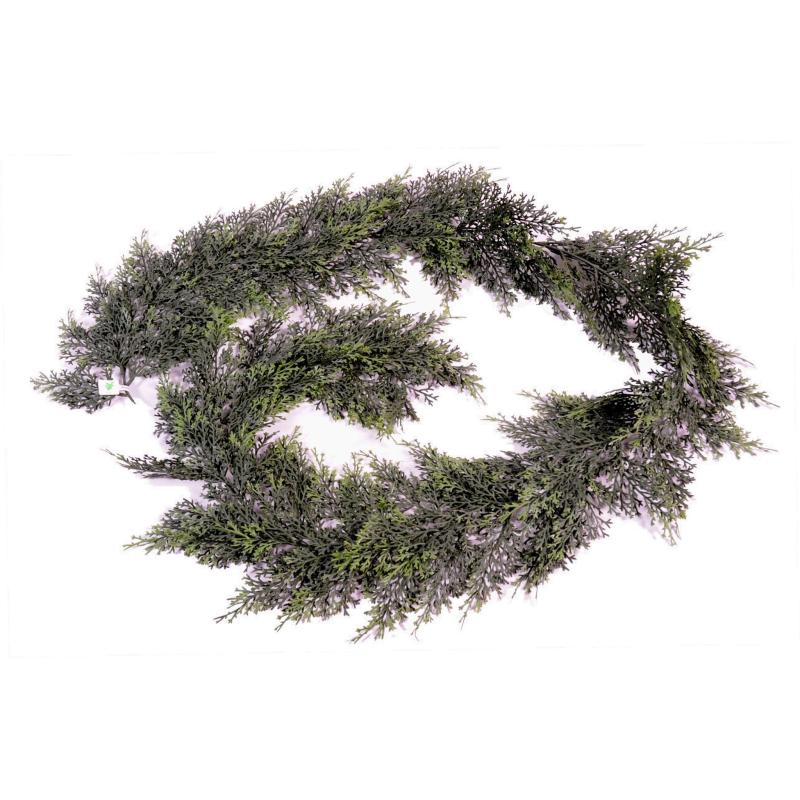 Guirlande Cyprès Artificiel 180 Cm - Polyéthylène, Décoration Noël Intérieur/extérieur, Résistante UV, Sans Entretien