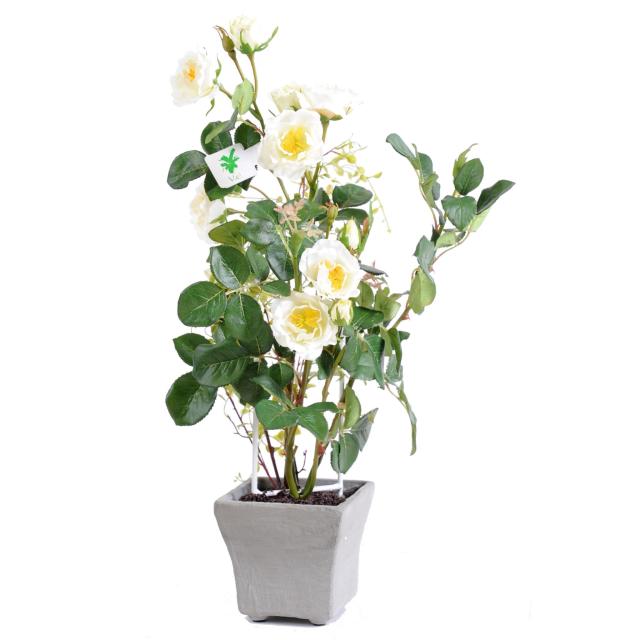 Rosier en Pot Artificiel de 50 cm de Hauteur et 25 cm de Largeur