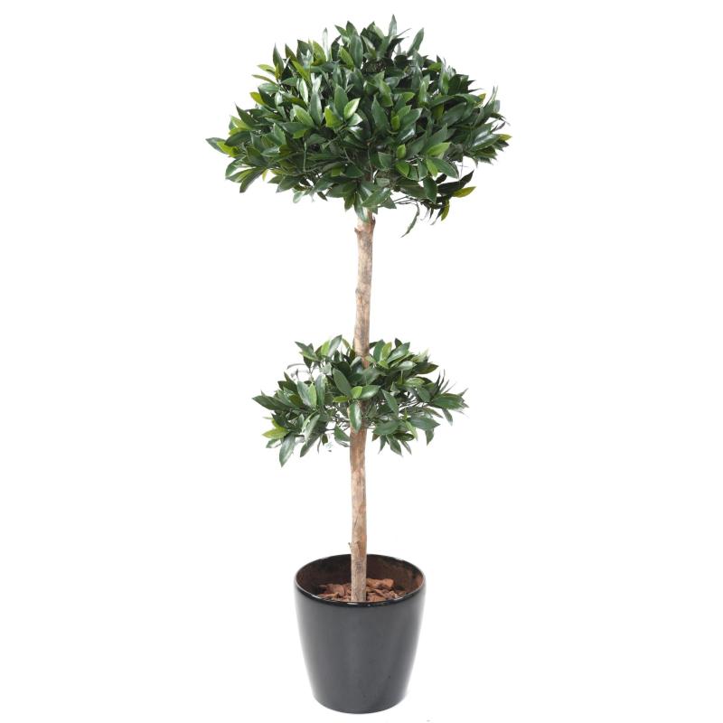 LAURIER NOBILIS Artificiel TIGE DOUBLE BOULE UV