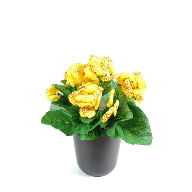 Calceolaire Artificiel de 30 cm Jaune OU Rouge