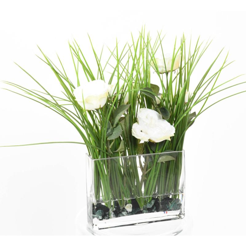 BOUQUET Artificiel EN VERT ET BLANC