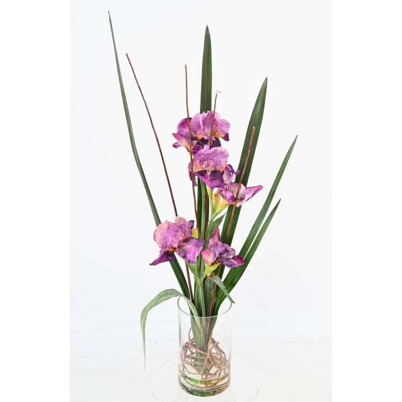 BOUQUET Artificiel IRIS MAUVE