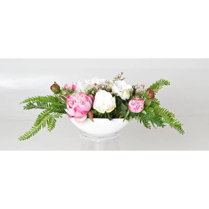 CENTRE DE TABLE Artificiel PIVOINE ROSE