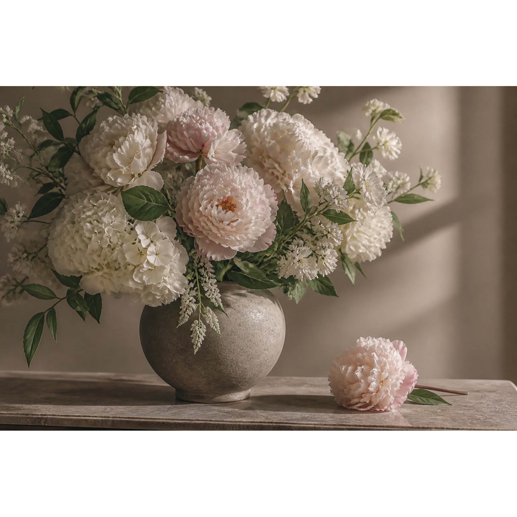 Bouquet de fleurs artificielles haut de gamme aux pétales et feuillages très réalistes